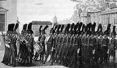 Berliner Bürgergarde bei einer Wachtparade nach 1806