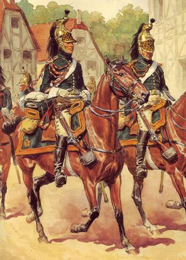 Gemlde von Rousselot mit Gardedragonern auf dem Marsch 1807-1808